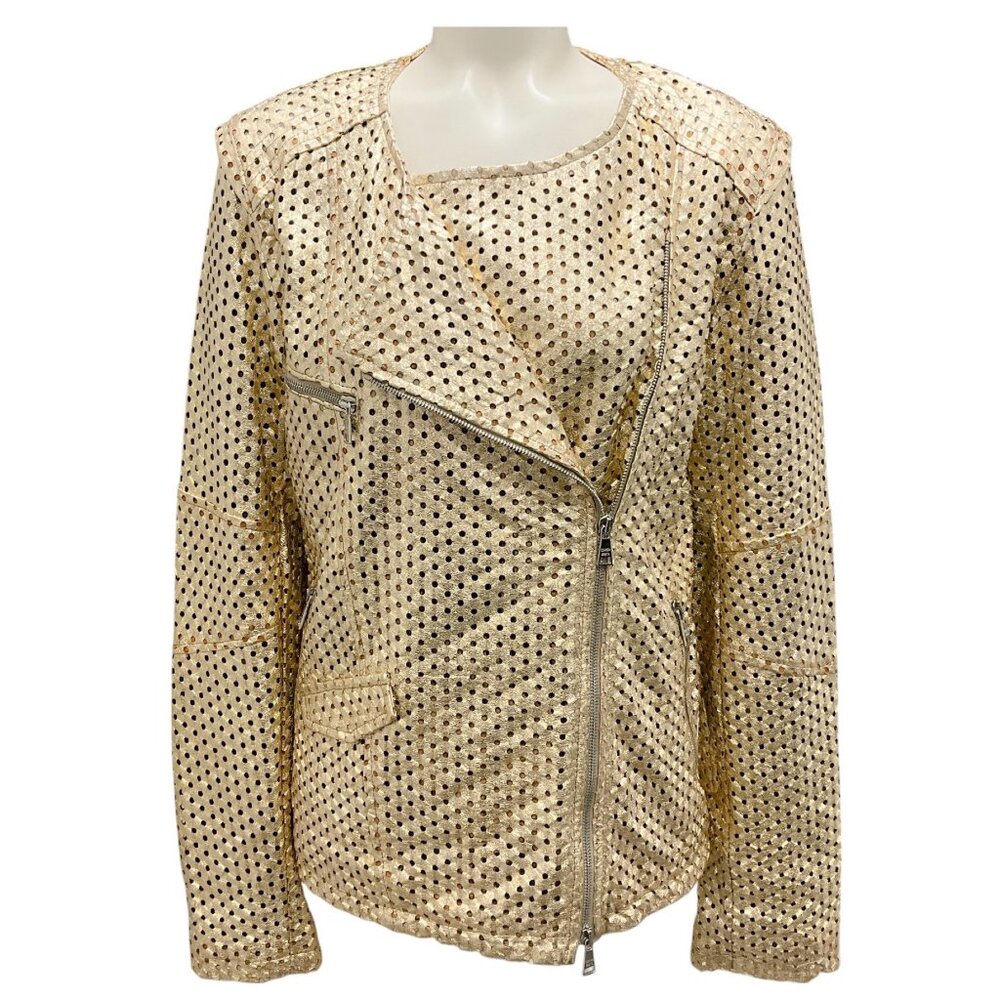 Giorgio Brato Gold Mesh Leather Jacket